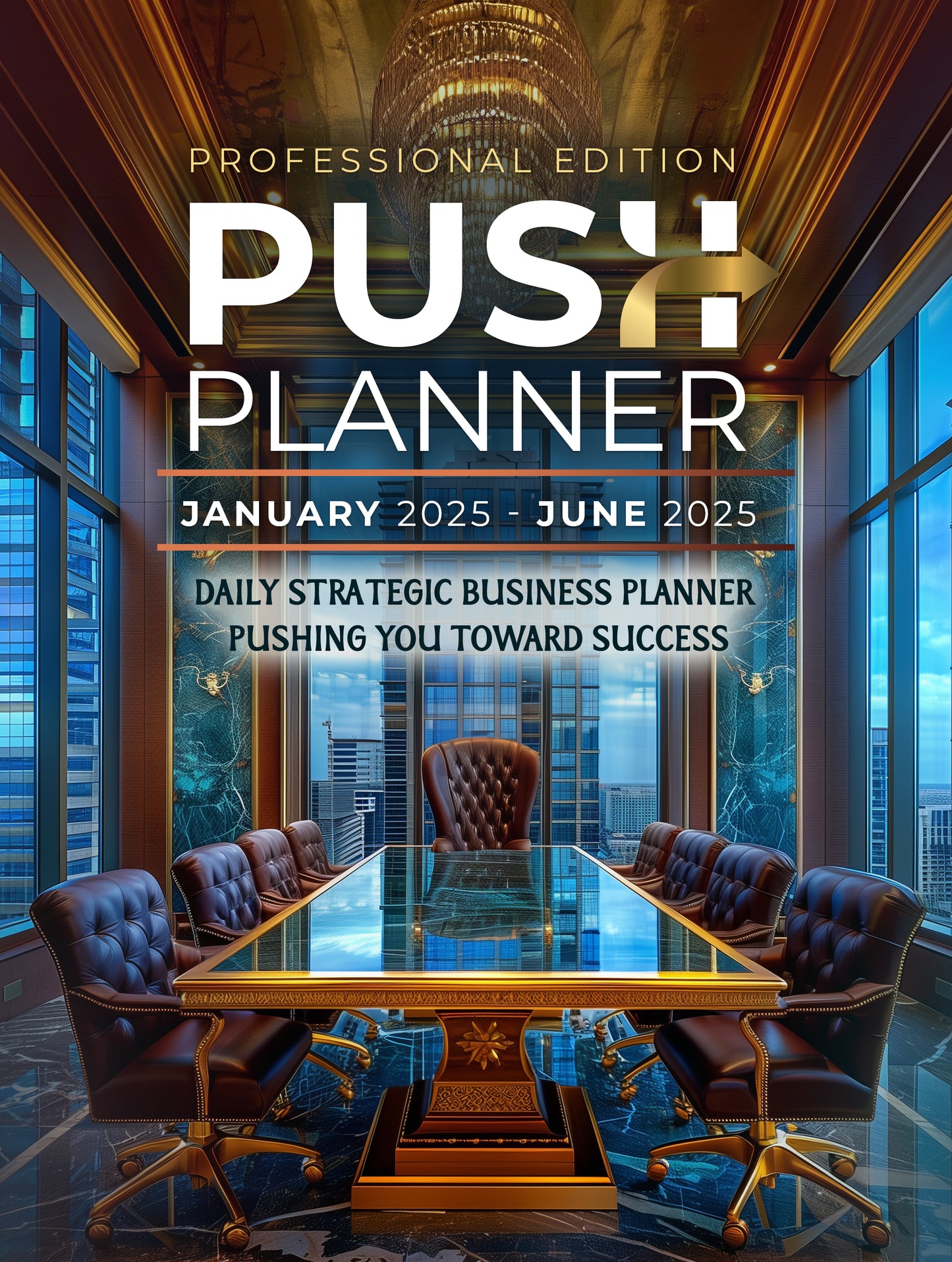 PUSH Planner Jan - Jun 2025, Boss Blue Printable/Interactive PDF