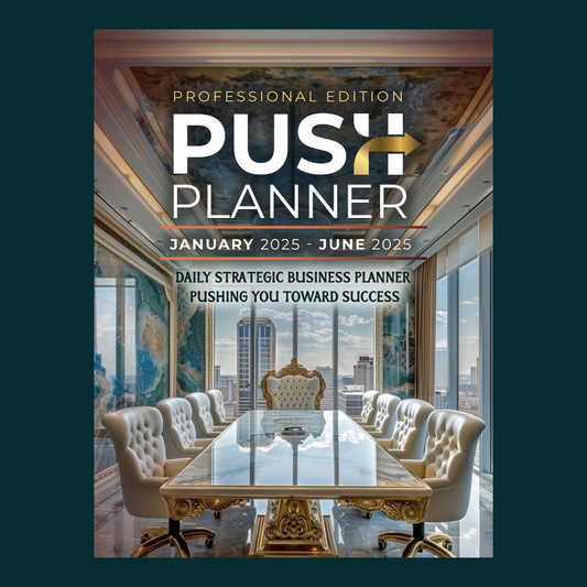 PUSH Planner Jan - Jun 2025, Elegant White Printable/Interactive PDF