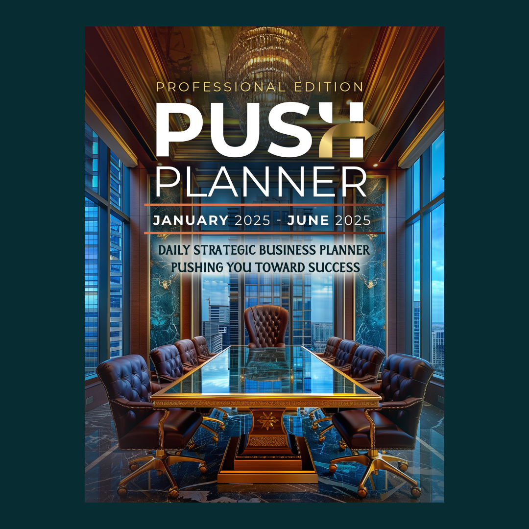 PUSH Planner Jan - Jun 2025, Boss Blue Printable/Interactive PDF